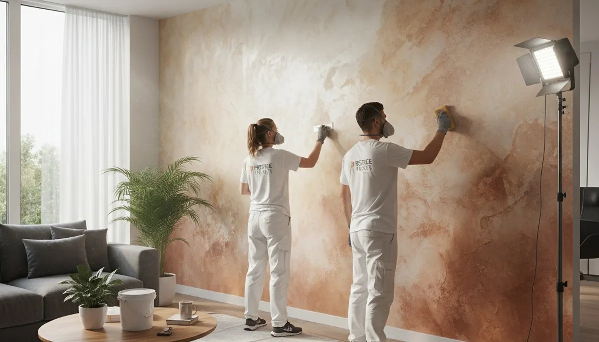 Professional faux wall painting in a Mediterranean home by expert house painters in Berkeley, CA
