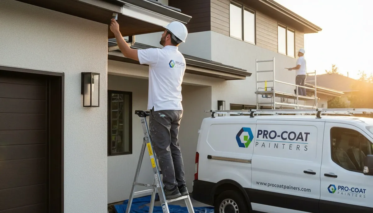 Professional gutter painting on a Berkeley CA home by local house painters using durable exterior finishes