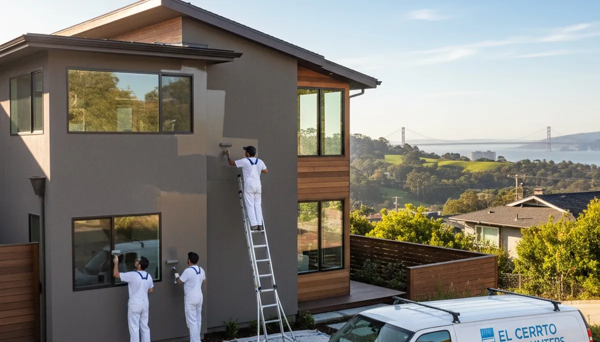 Berkeley, CA house painters applying exterior paint to a residential home