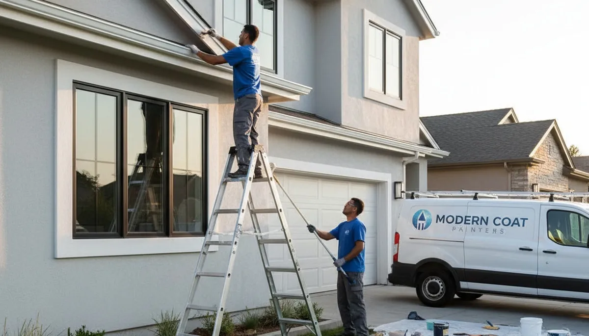 Professional trim and fascia painting on coastal home in Berkeley, CA by expert house painters
